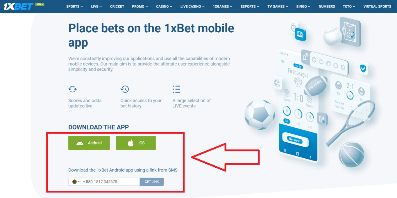 1xBet app download for Android